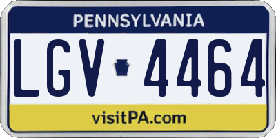PA license plate LGV4464