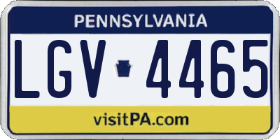 PA license plate LGV4465