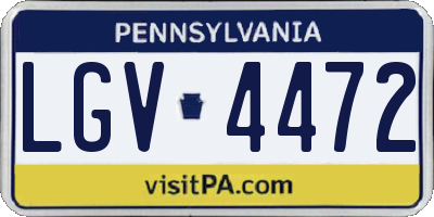 PA license plate LGV4472