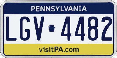 PA license plate LGV4482