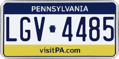 PA license plate LGV4485