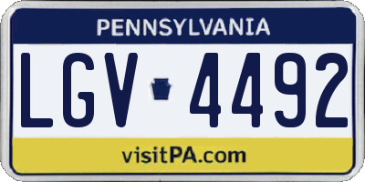 PA license plate LGV4492