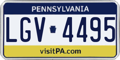 PA license plate LGV4495