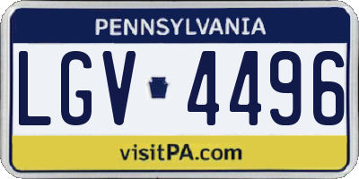 PA license plate LGV4496