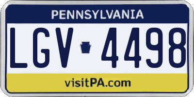 PA license plate LGV4498