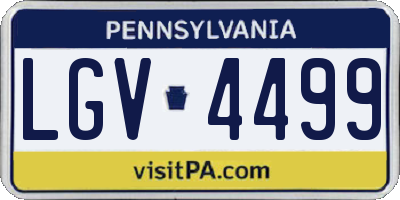 PA license plate LGV4499