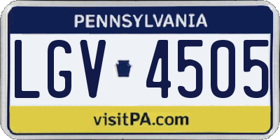 PA license plate LGV4505