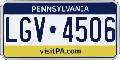 PA license plate LGV4506