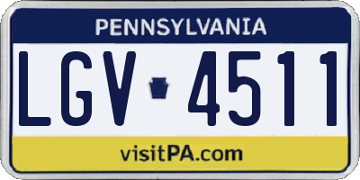 PA license plate LGV4511