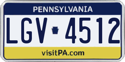PA license plate LGV4512
