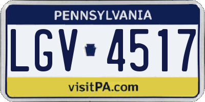 PA license plate LGV4517