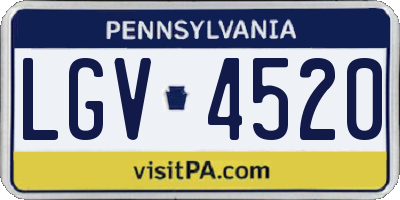 PA license plate LGV4520