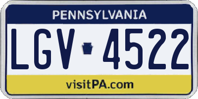 PA license plate LGV4522