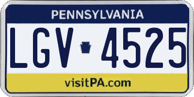 PA license plate LGV4525