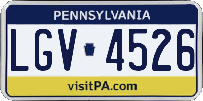 PA license plate LGV4526