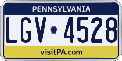 PA license plate LGV4528