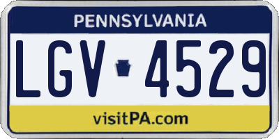 PA license plate LGV4529