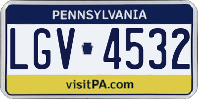PA license plate LGV4532