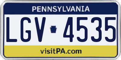 PA license plate LGV4535