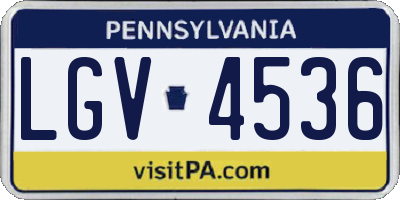 PA license plate LGV4536