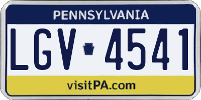 PA license plate LGV4541