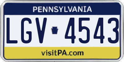 PA license plate LGV4543