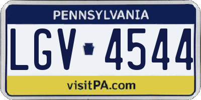 PA license plate LGV4544