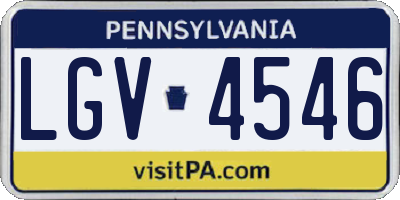 PA license plate LGV4546