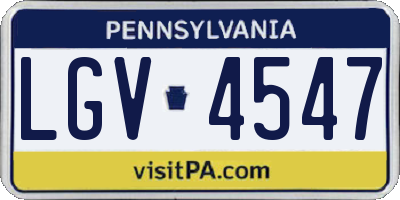 PA license plate LGV4547