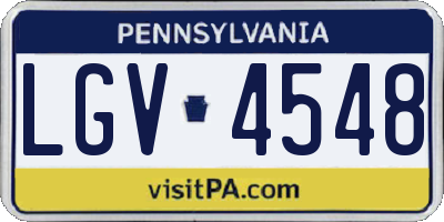 PA license plate LGV4548