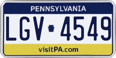 PA license plate LGV4549