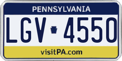 PA license plate LGV4550