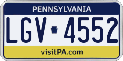 PA license plate LGV4552