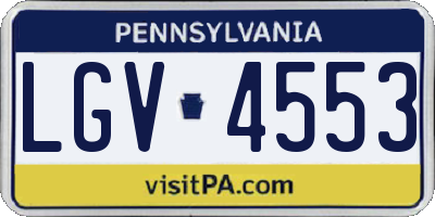 PA license plate LGV4553