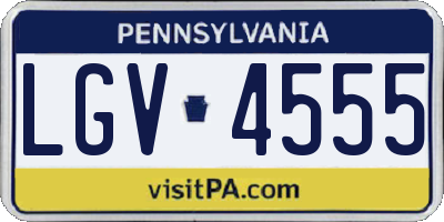 PA license plate LGV4555