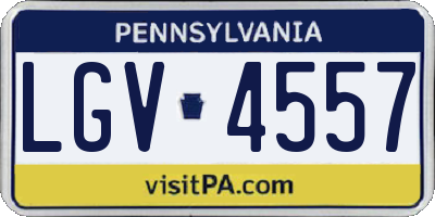 PA license plate LGV4557