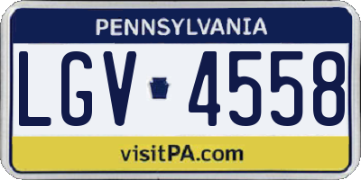 PA license plate LGV4558