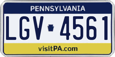 PA license plate LGV4561