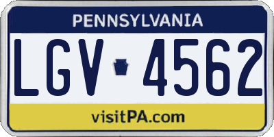 PA license plate LGV4562