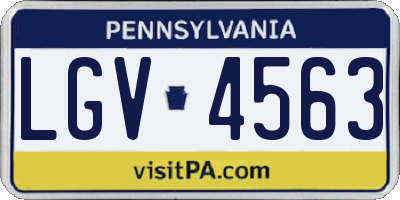 PA license plate LGV4563