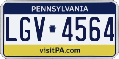 PA license plate LGV4564