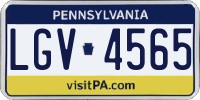 PA license plate LGV4565