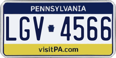 PA license plate LGV4566