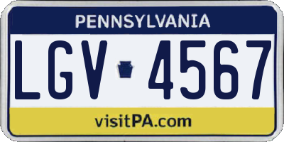 PA license plate LGV4567