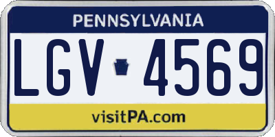 PA license plate LGV4569