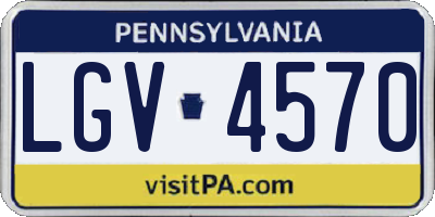 PA license plate LGV4570