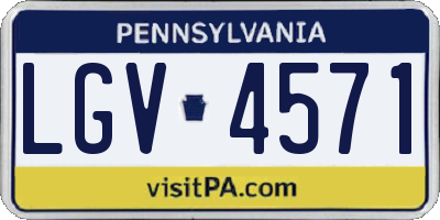 PA license plate LGV4571