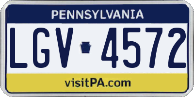 PA license plate LGV4572