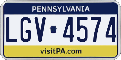 PA license plate LGV4574