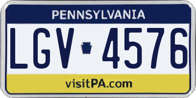 PA license plate LGV4576